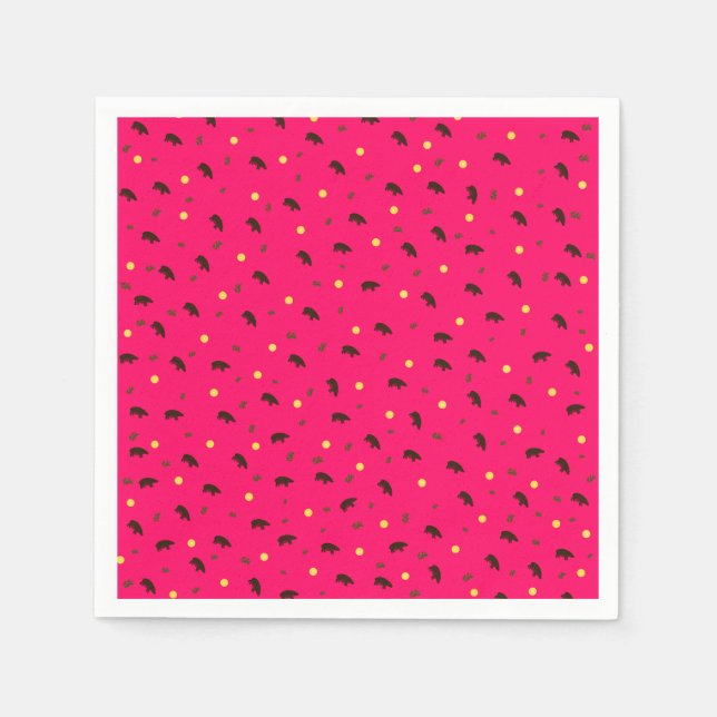 Serviette En Papier Motif Hippopotame (Devant)