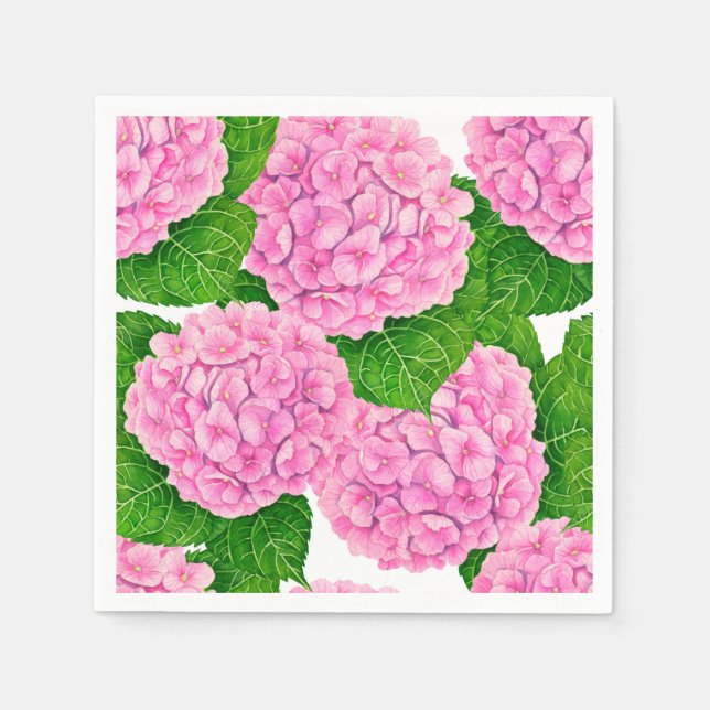 Serviette En Papier Motif Hydrangea (Devant)