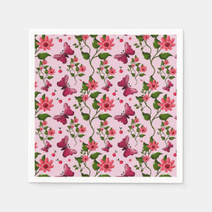 Serviette En Papier Motif joli papillon Cerise, Fruit Kawaii brillant