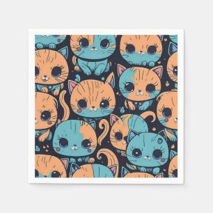 Serviette En Papier Motif Kittens