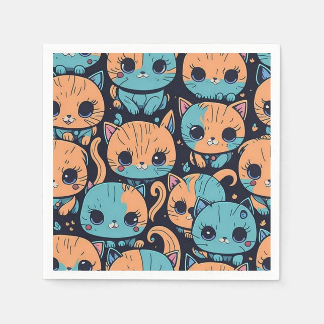 Serviette En Papier Motif Kittens (Devant)