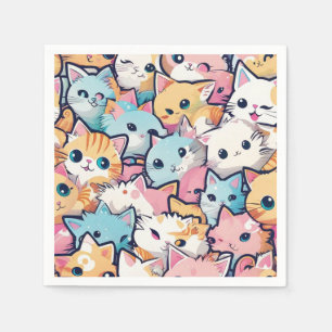 Serviette En Papier Motif Kittens