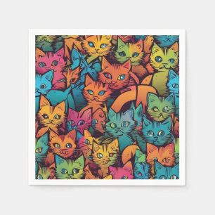Serviette En Papier Motif Kittens