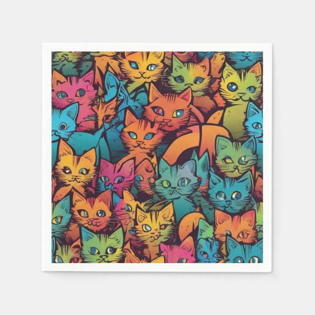 Serviette En Papier Motif Kittens (Devant)