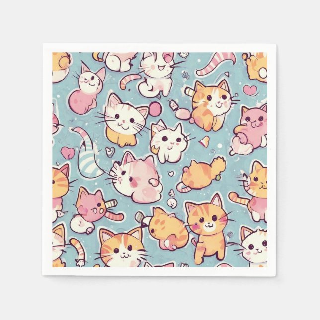 Serviette En Papier Motif Kittens (Devant)