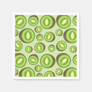 Serviette En Papier Motif Kiwifruit Vert Et Brown
