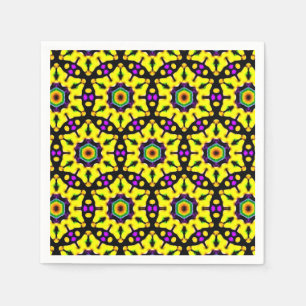 Serviette En Papier Motif Mandala en verre coloré jaune