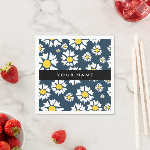 Serviette En Papier Motif Marguerite, Marguerites Blanches, Votre Nom