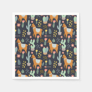 Serviette En Papier Motif mignon d'alpaga