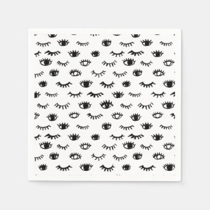 Serviette En Papier Motif mignon de cil de griffonnage