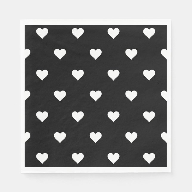 Serviette En Papier Motif minimaliste noir et blanc (Devant)