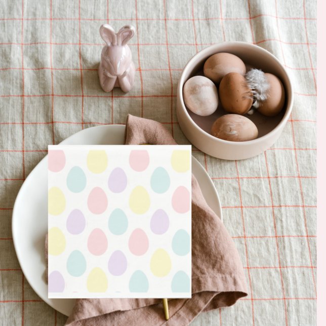 Serviette En Papier Motif moderne Pastel Egg | Bonne Pâques (Créateur téléchargé)