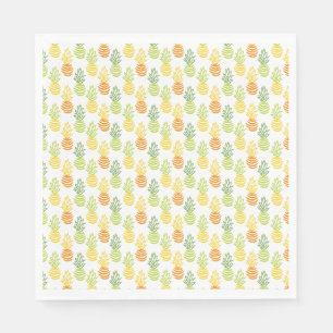 Serviette En Papier Motif multicolore de fruits d'ananas colorés d'été