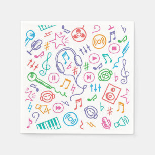Serviette En Papier Motif musical