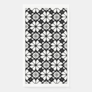 Serviette En Papier Motif noir et blanc