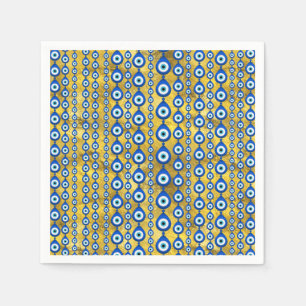 Serviette En Papier Motif oeil mal sur la texture dorée