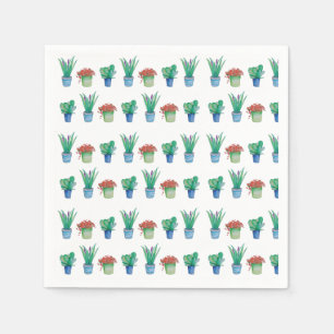 Serviette En Papier Motif original de conception plante aquarelle 1