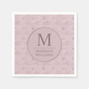 Serviette En Papier Motif Pailleté Or Rose Pâle Douceur Douce Personna