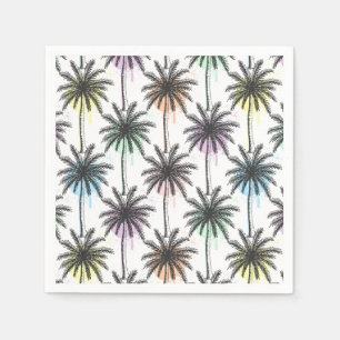 Serviette En Papier Motif Paint Drop Palm Tree
