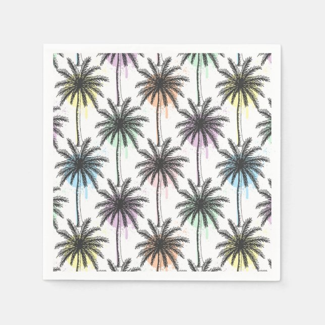 Serviette En Papier Motif Paint Drop Palm Tree (Devant)