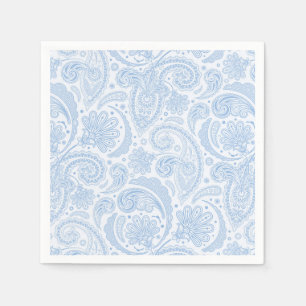 Serviette En Papier Motif paisley bleu blanc