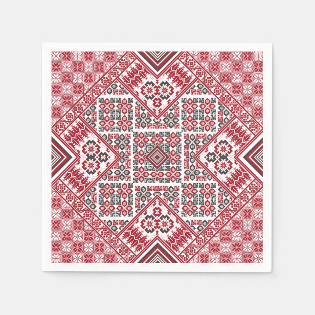 Serviette En Papier Motif palestinien de broderie 2 (Devant)