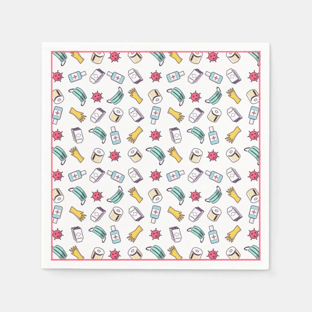 Serviette En Papier Motif pandémique (Devant)