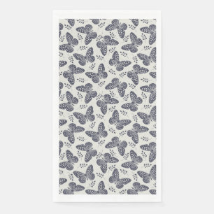 Serviette En Papier Motif papillon bleu foncé sur arrière - plan gris