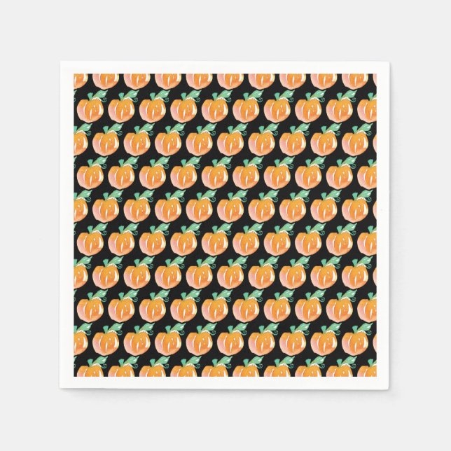 Serviette En Papier Motif peint de citrouille aquarelle orange Pa (Devant)