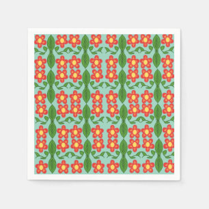 Serviette En Papier Motif personnalisé de fleurs et de feuilles d'art 