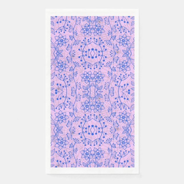 Serviette En Papier motif plante A08.b boho. lviolet BG (Devant)