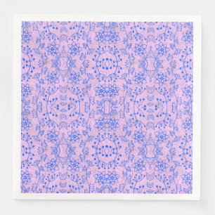 Serviette En Papier motif plante A08.b boho. lviolet BG