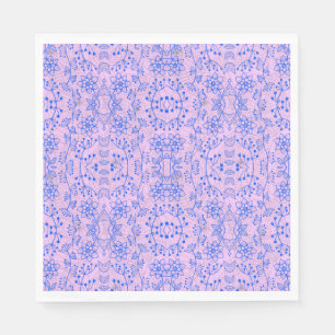 Serviette En Papier motif plante A08.b boho. lviolet BG