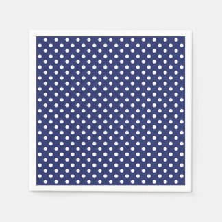 Serviette En Papier Motif Pois bleu et blanc de la Marine