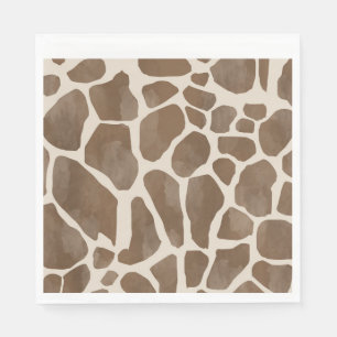 Serviette En Papier Motif Poster de animal de Giraffe d'aquarelle