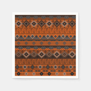 Serviette En Papier Motif rayé ethnique brillant.