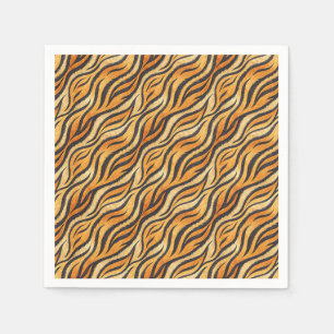 Serviette En Papier Motif rayé tigre audacieux – Impression d'animal e