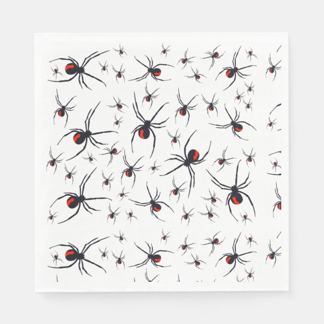Serviette En Papier Motif Red & Black Spider (Devant)