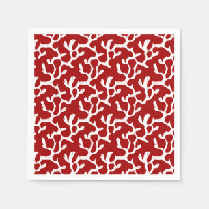 Serviette En Papier Motif Répéteur de corail blanc et rouge