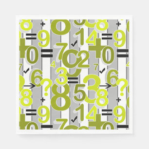 Serviette En Papier Motif rétro lumineux de calcul arithmétique coloré