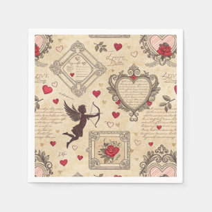 Serviette En Papier Motif romantique de vintage Cupid (8)
