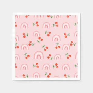 Serviette En Papier Motif rose arc-en-ciel cerise