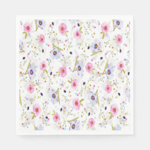 Motif rose, bleu floral