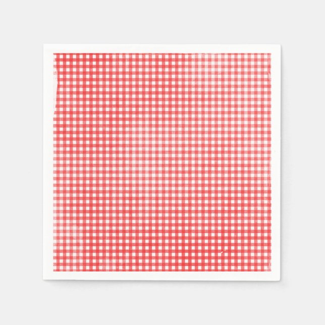 Serviette En Papier motif rouge et blanc défraîchi (Devant)