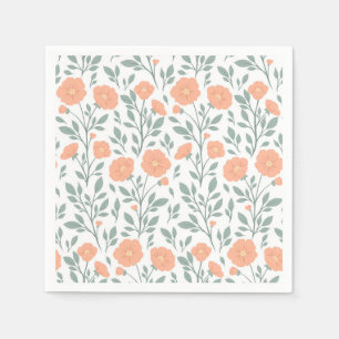 Serviette En Papier Motif rustique avec fleurs roses