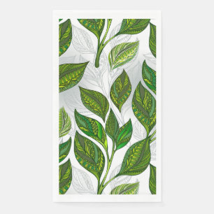 Serviette En Papier Motif sans couture avec Feuilles de thé vert