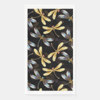 Motif sans couture avec libellules d'or