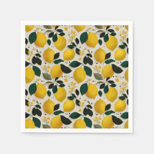 Serviette En Papier Motif sans couture de citron botanique vintage