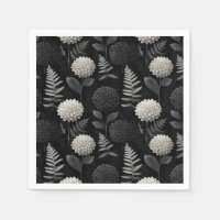 Motif sans couture de dahlia gothique et de fougèr