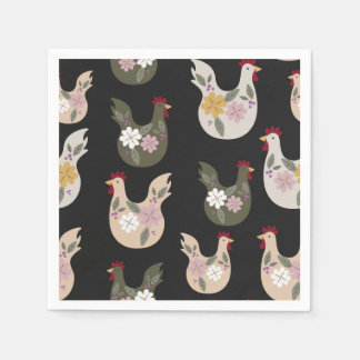 Serviette En Papier Motif sans soudure de Pâques avec poulet.